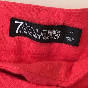NY & CO 7th Ave Design Studio, Coral Shorts, sz 12